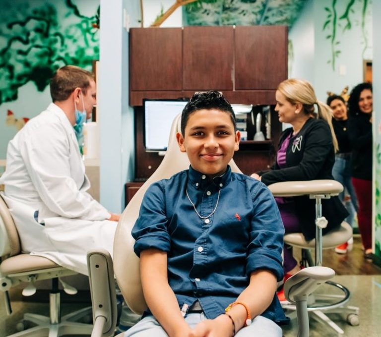 Teenage patient in the treatment area at Smile Magic in Buckner, Dallas