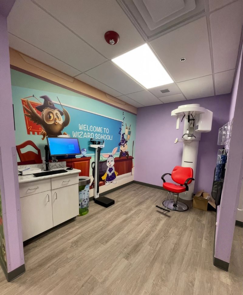 Wizard School themed X-ray room at Smile Magic in Dyer, El Paso