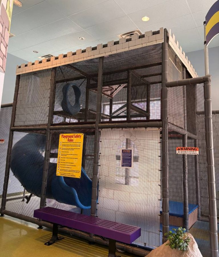 Indoor castle play structure at Smile Magic in Grand Prairie