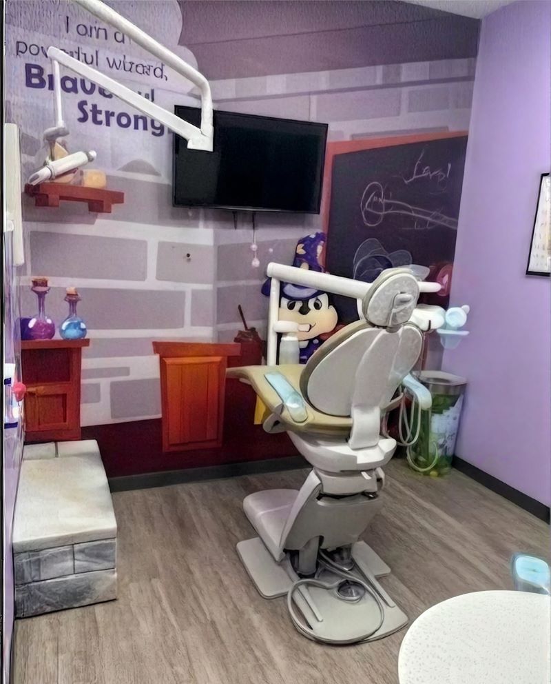 Wizard-themed treatment room at Smile Magic in Northeast San Antonio