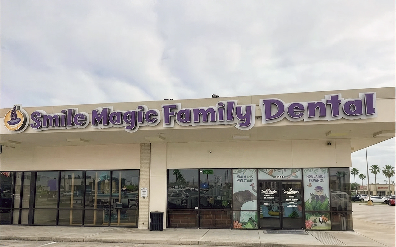 Smile Magic Family Dental storefront in South Staples, Corpus Christi