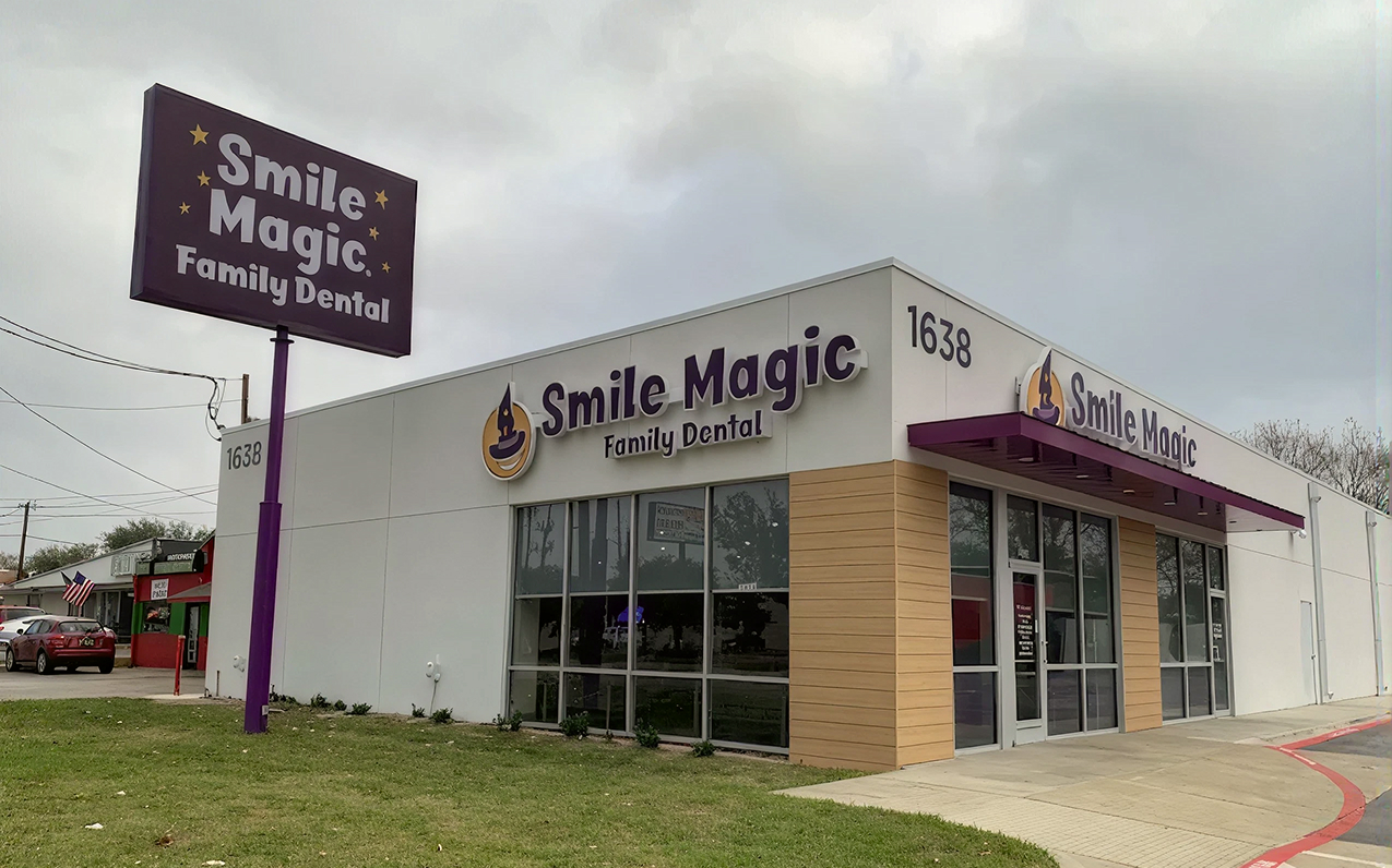 Smile Magic Family Dental storefront in Buckner, Dallas