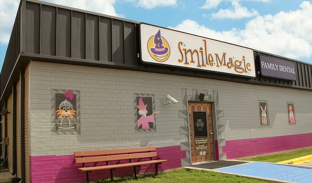 Smile Magic Family Dental storefront in Denton