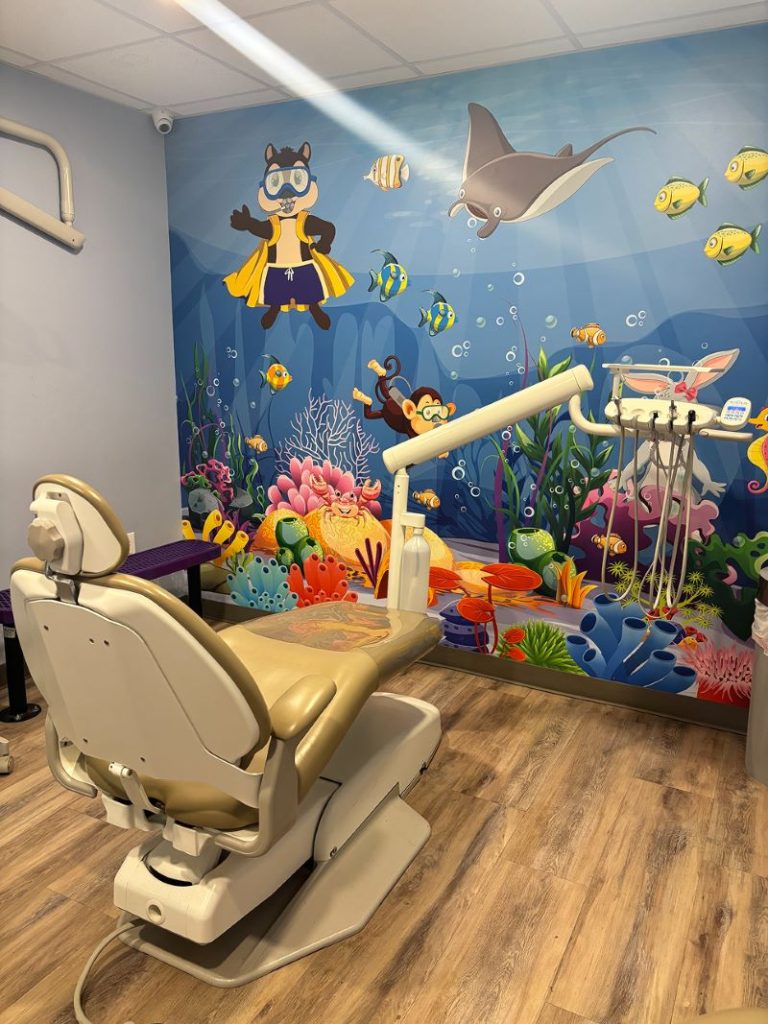 Undersea-themed treatment room at Smile Magic in Weslaco