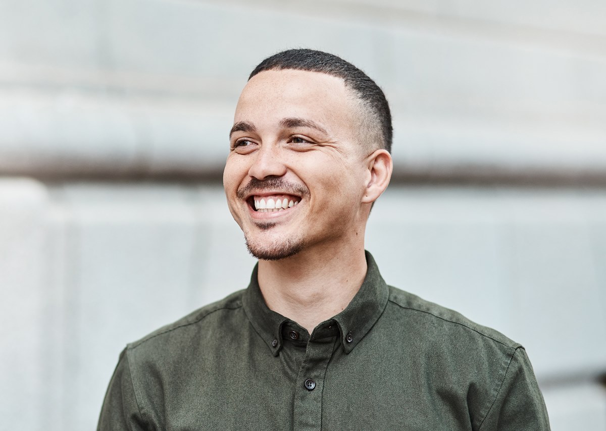 Smiling man showing healthy teeth